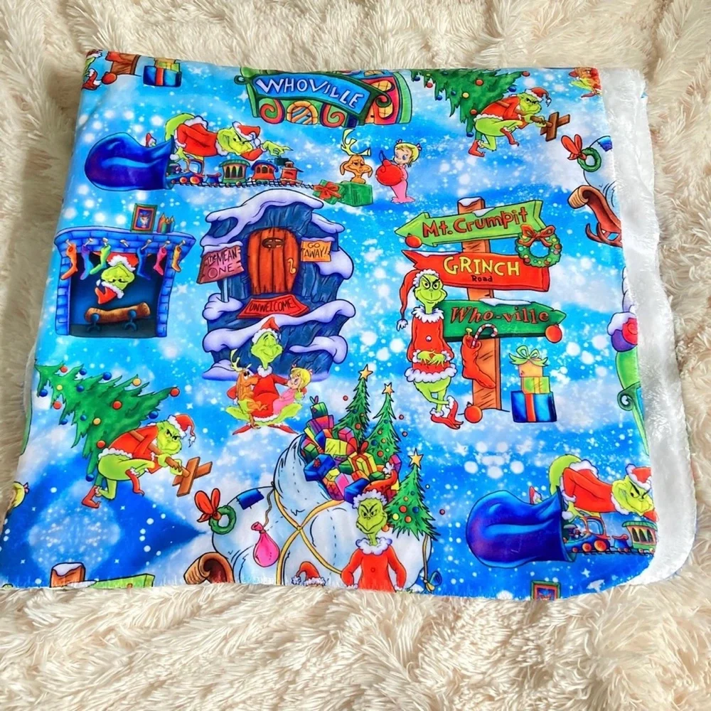 Showstoppers Whoville Grinch Minky Blanket